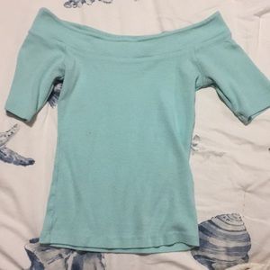 Blue off the shoulder top